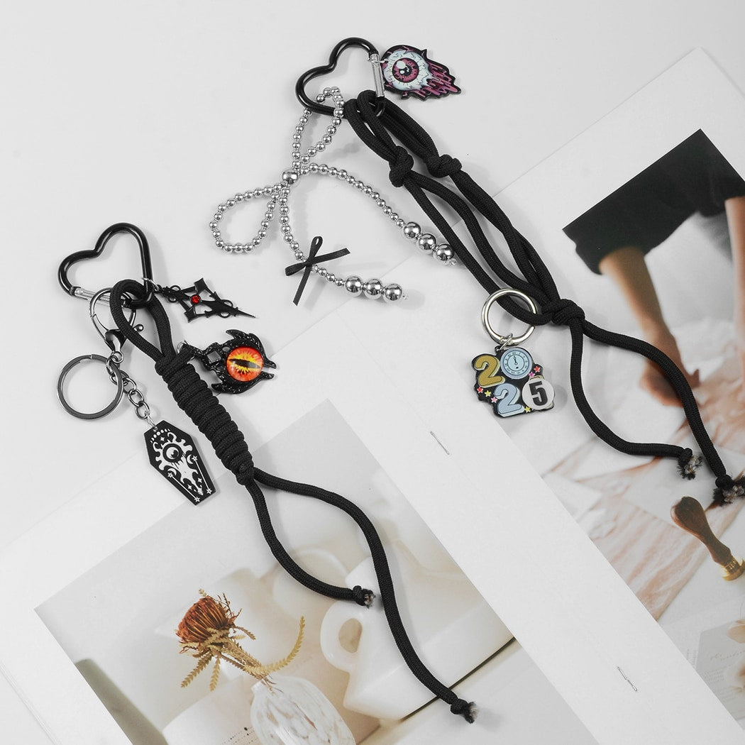 Keypus - Halloween Gothic Beaded Bow Keychain