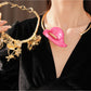Nozari - Alloy Flower Butterfly Clavicle Chain Necklace