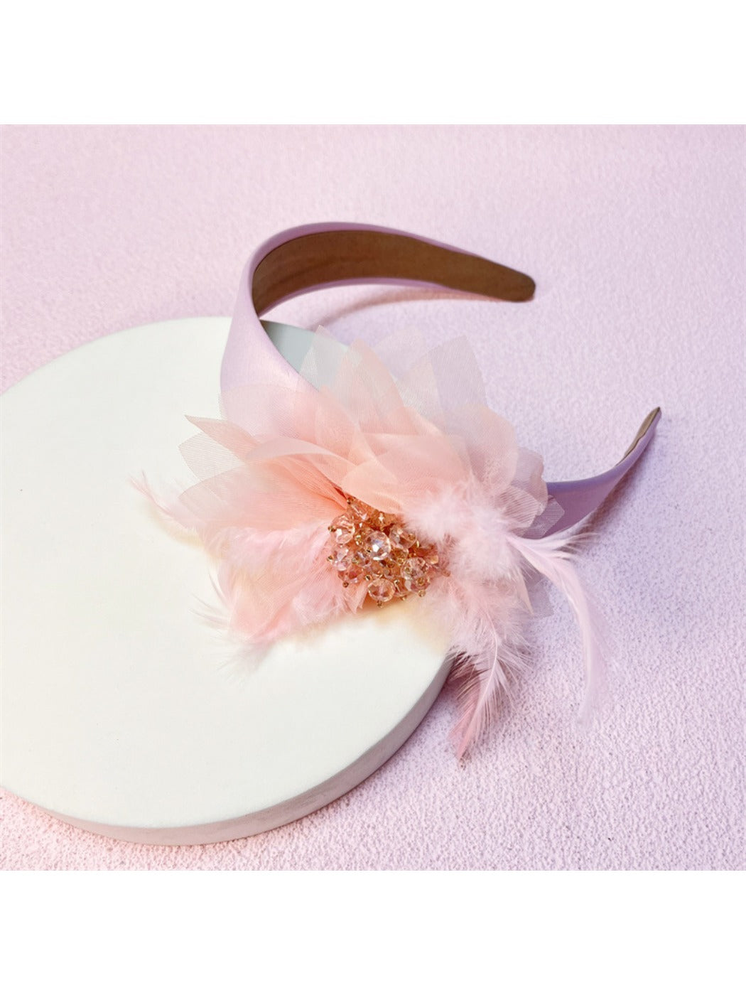 Gifty - Wide Band Feather Embellished Headband