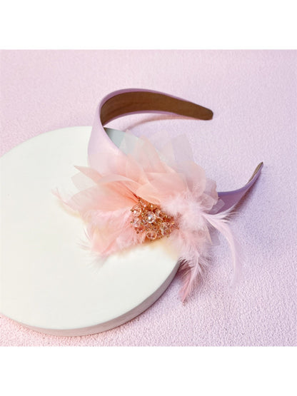 Gifty - Wide Band Feather Embellished Headband