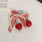 Keypus - Cherry Bow Bag Charm Keychain with Lace Detail
