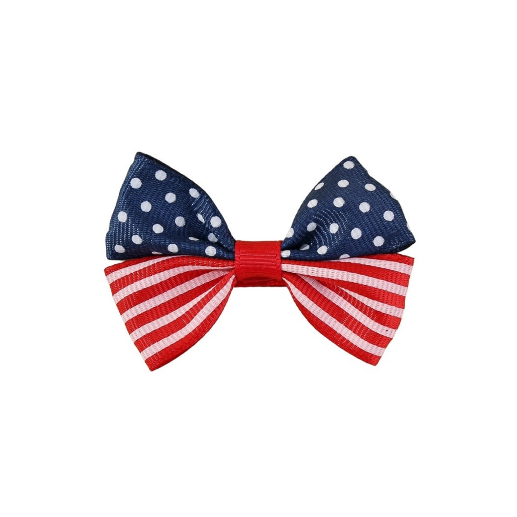 Beau - Polka Dot and Stripe Bow Hair Clip