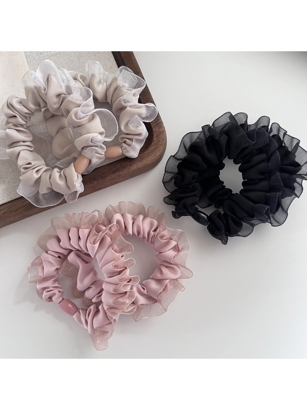 Gifty - Tulle Edged Hair Scrunchie