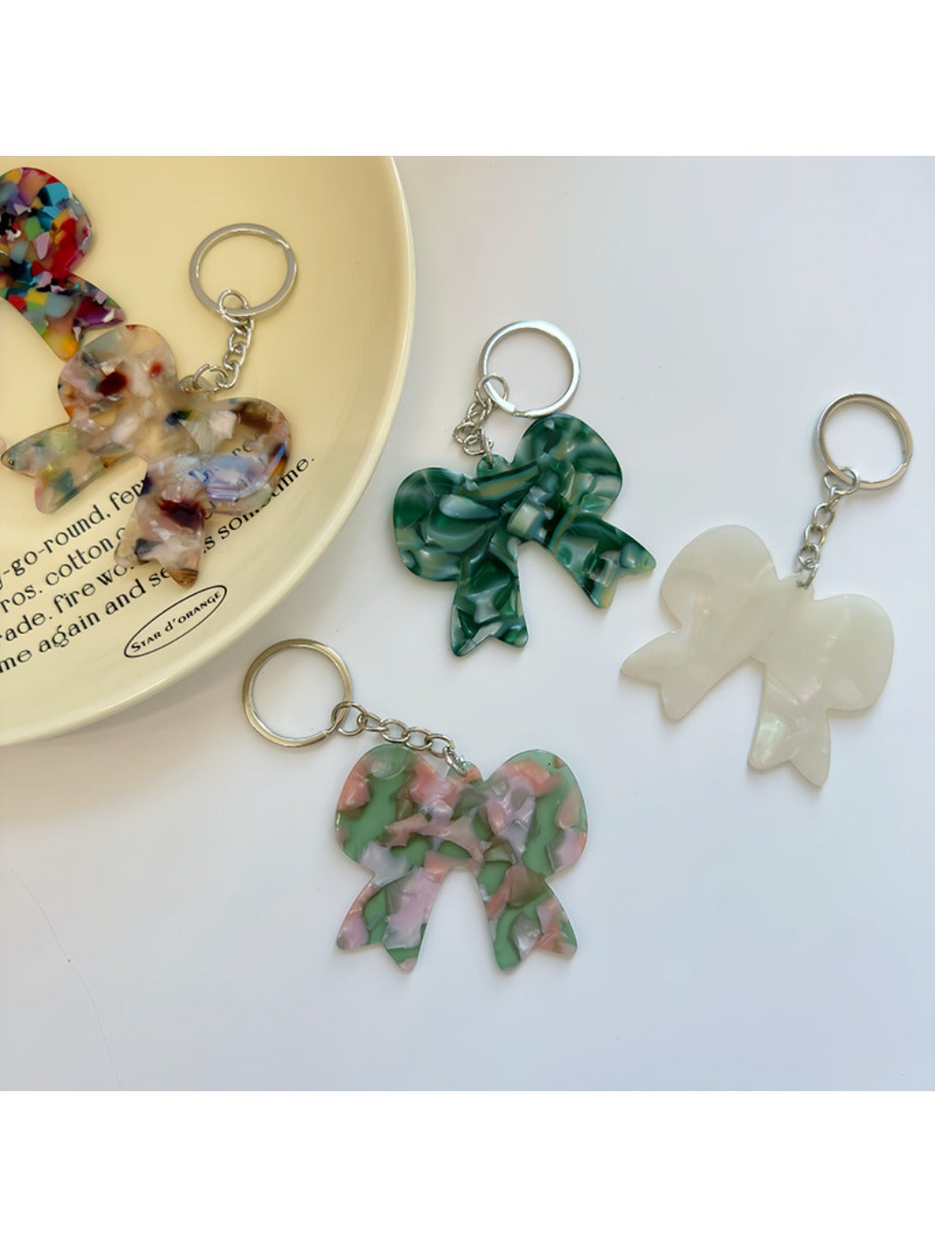 Keypus - Acetate Bow Shaped Keychain Charm
