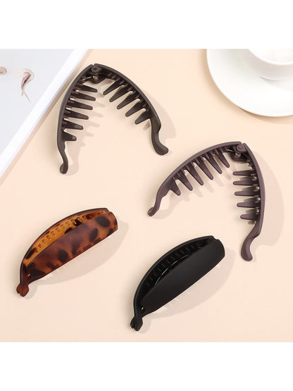 Beau - Ring Detail PC Back-of-Head Banana Hair Clip