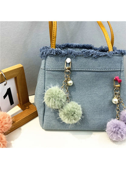 Keypus - Colorful Plush Pompom Bag Charm Keychain