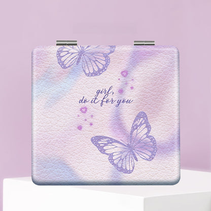 Mirroray - Butterfly Rose Print Folding Compact Mirror