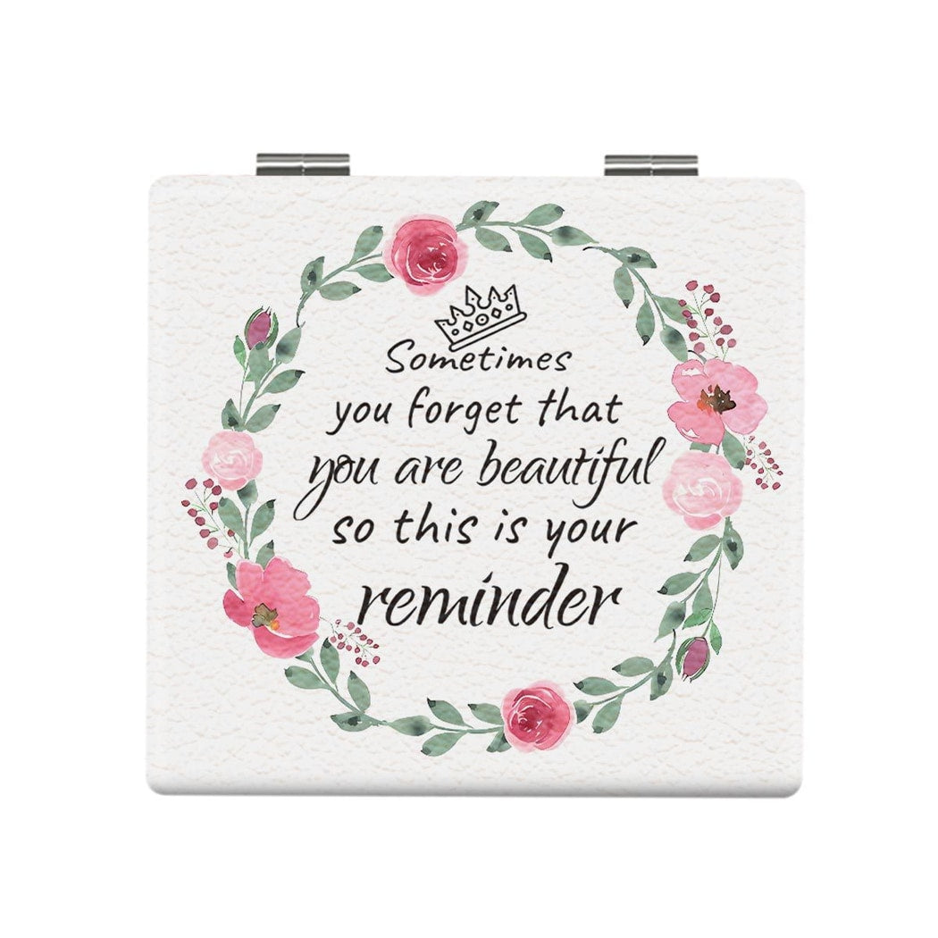 Mirroray - Floral Quote Compact Tabletop Makeup Mirror