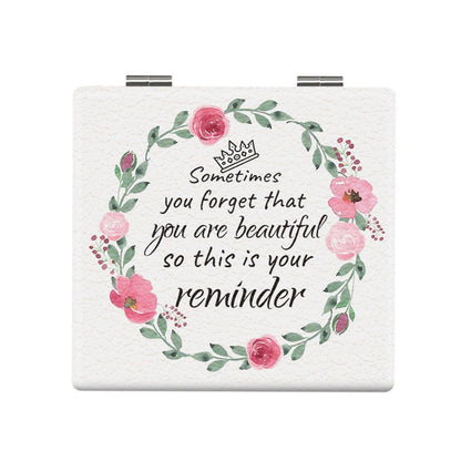 Mirroray - Floral Quote Compact Tabletop Makeup Mirror