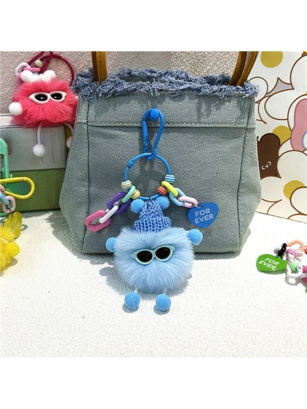 Keypus - Plush Pompom Bag Charm