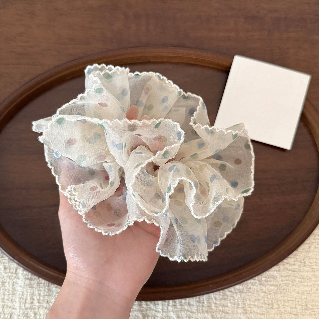 Gifty - Layered Sheer Polka Dot Mesh Hair Scrunchie