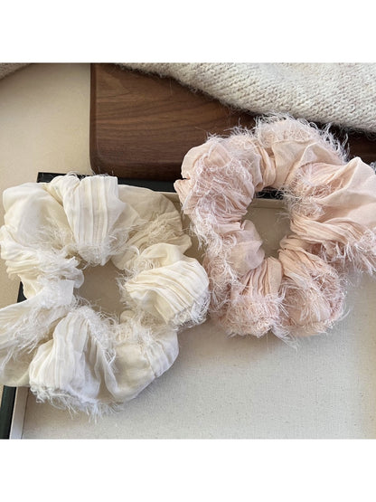 Gifty - Crinkled Tulle Tassel Scrunchie