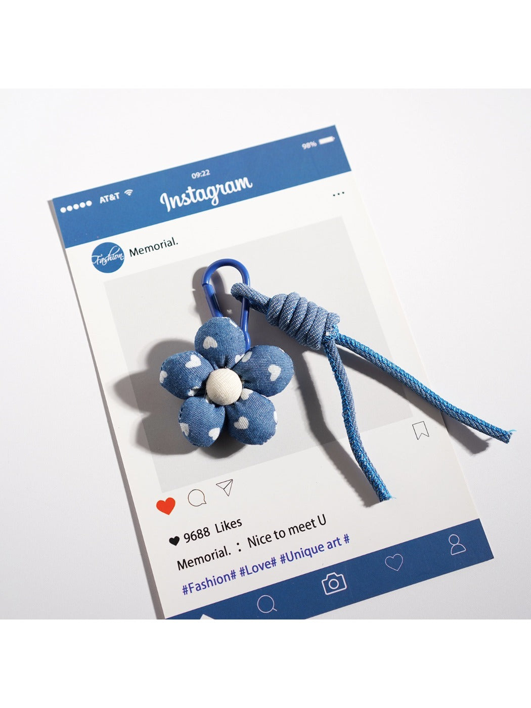 Keypus - Playful Denim Flower Keychain