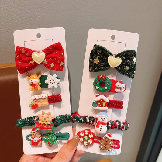 Beau - Christmas Theme Cute Bow Hair Clip Set