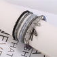 Top view of Lovra chic bracelet displaying symmetrical bead arrangement
