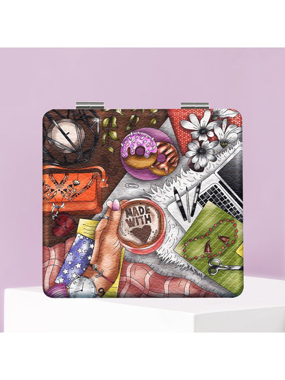 Mirroray - Leisurely lifestyle Cartoon Print Makeup Mirror