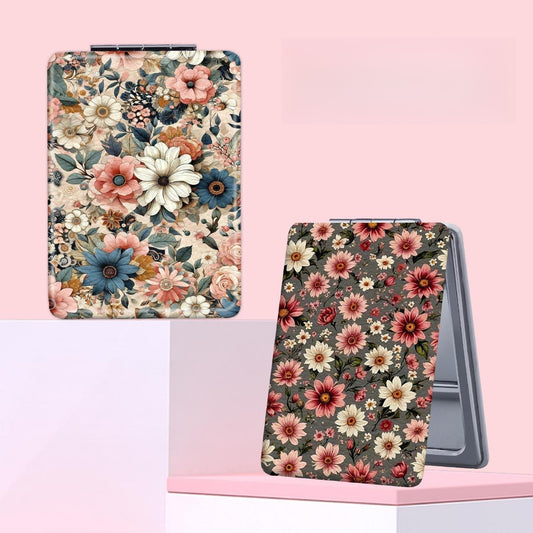 Mirroray - Floral Pattern Folding Handheld Makeup Mirror