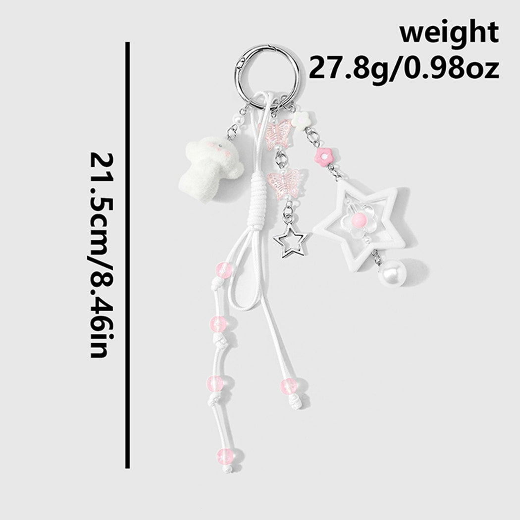 Keypus - Cute Dog Star Pendant Beaded Keychain