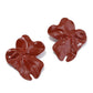 Earedge - Glossy Flower Shape Alloy Stud Earrings