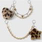 Keypus - Y2K Leopard Heart Chain Bag Charm Keychain