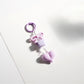 Keypus cute bow heart beaded keychain hanging from a metal hook