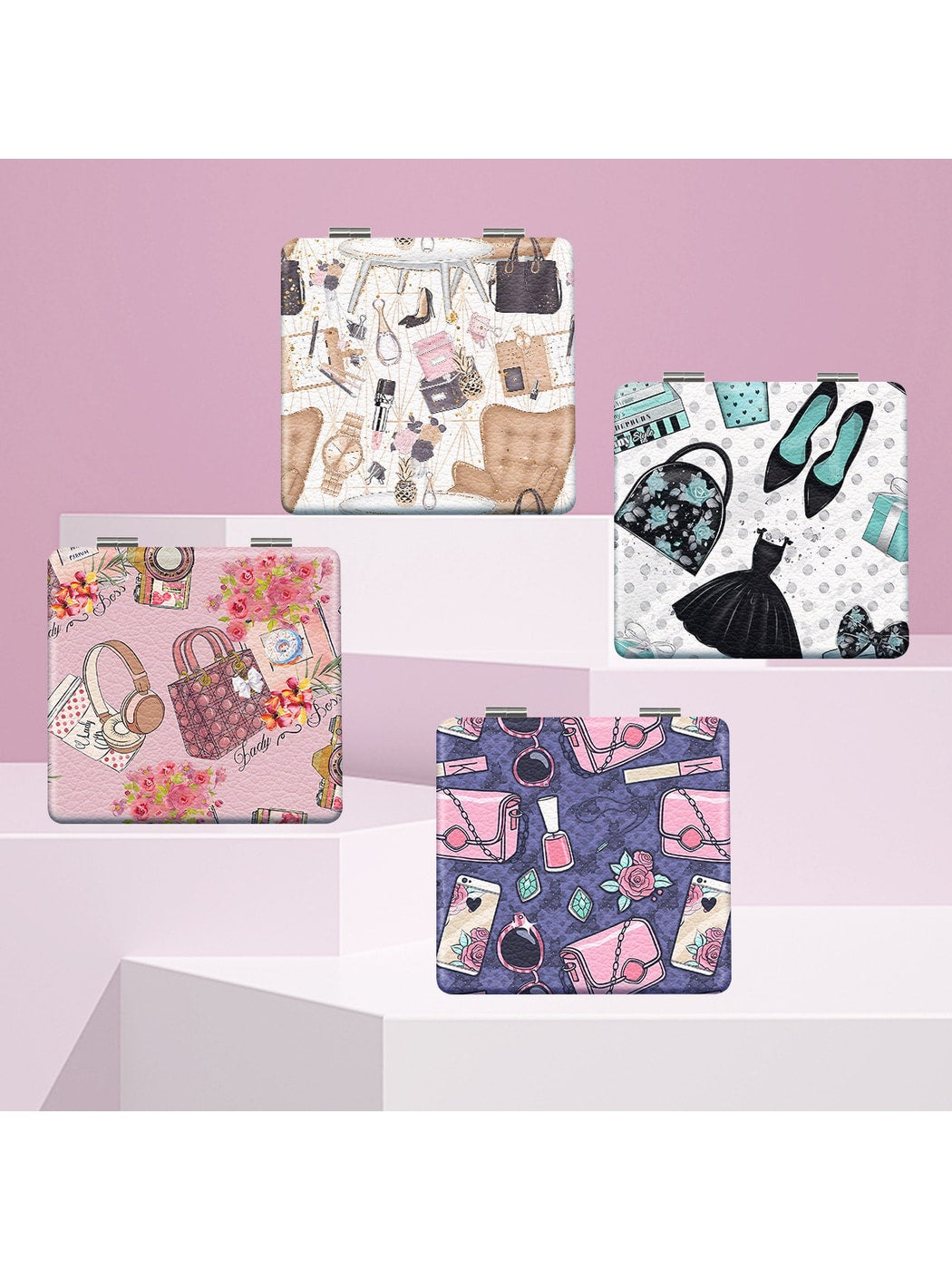 Mirroray - Cartoon Print Foldable Makeup Mirror