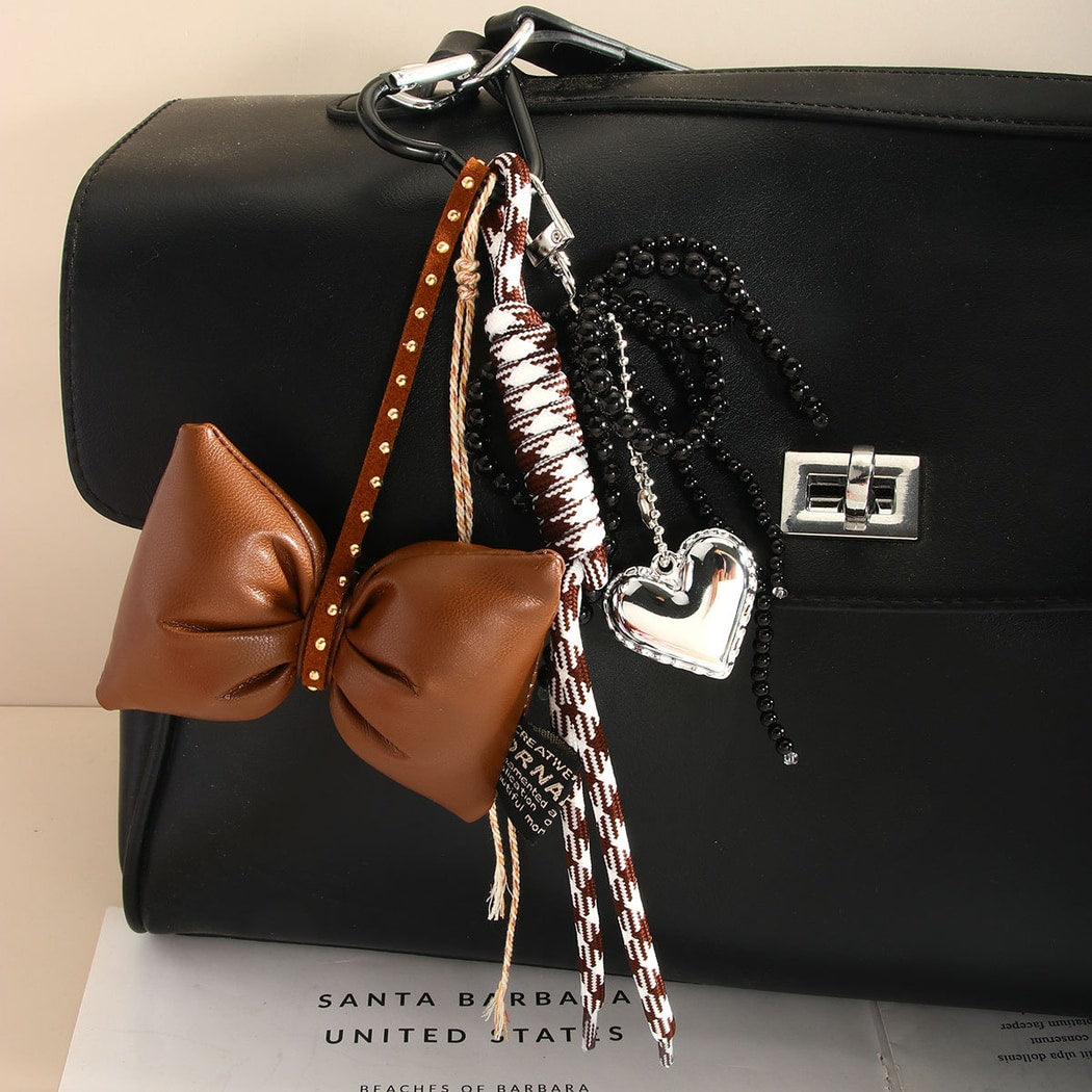 Keypus - Bow Heart Woven Cord Keychain Bag Charm