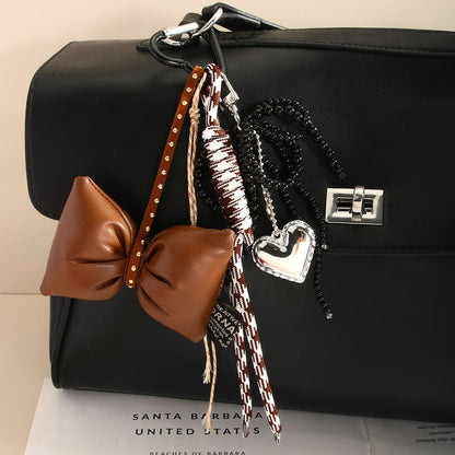 Keypus - Bow Heart Woven Cord Keychain Bag Charm
