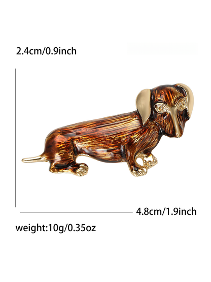 Brovia - Alloy Dog Shape Rhinestone Brooch Pin