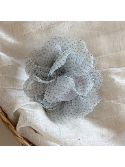 Beau - Polka Dot Mesh Flower Claw Clip