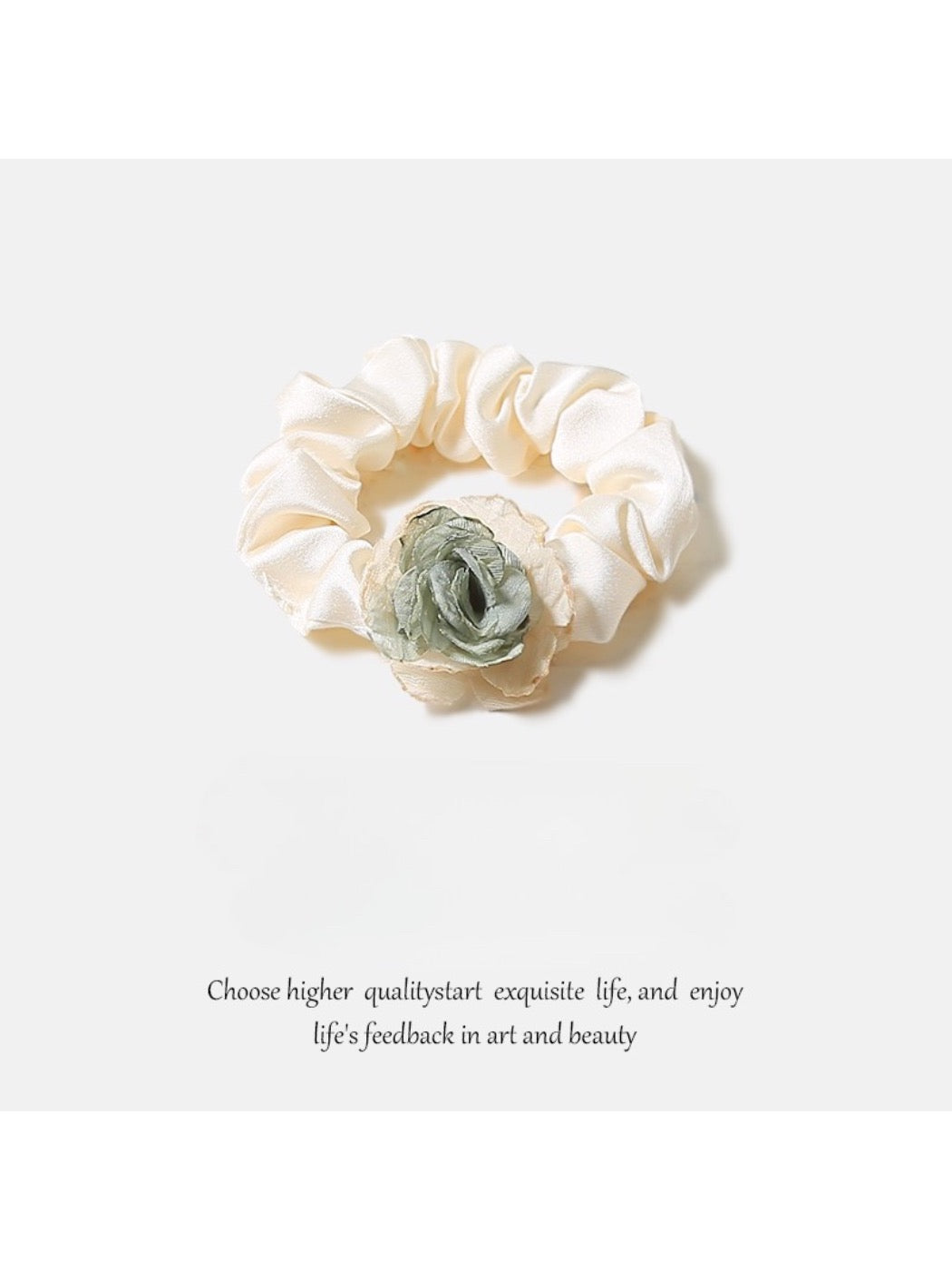 Gifty - Satin Camellia Hair Scrunchies