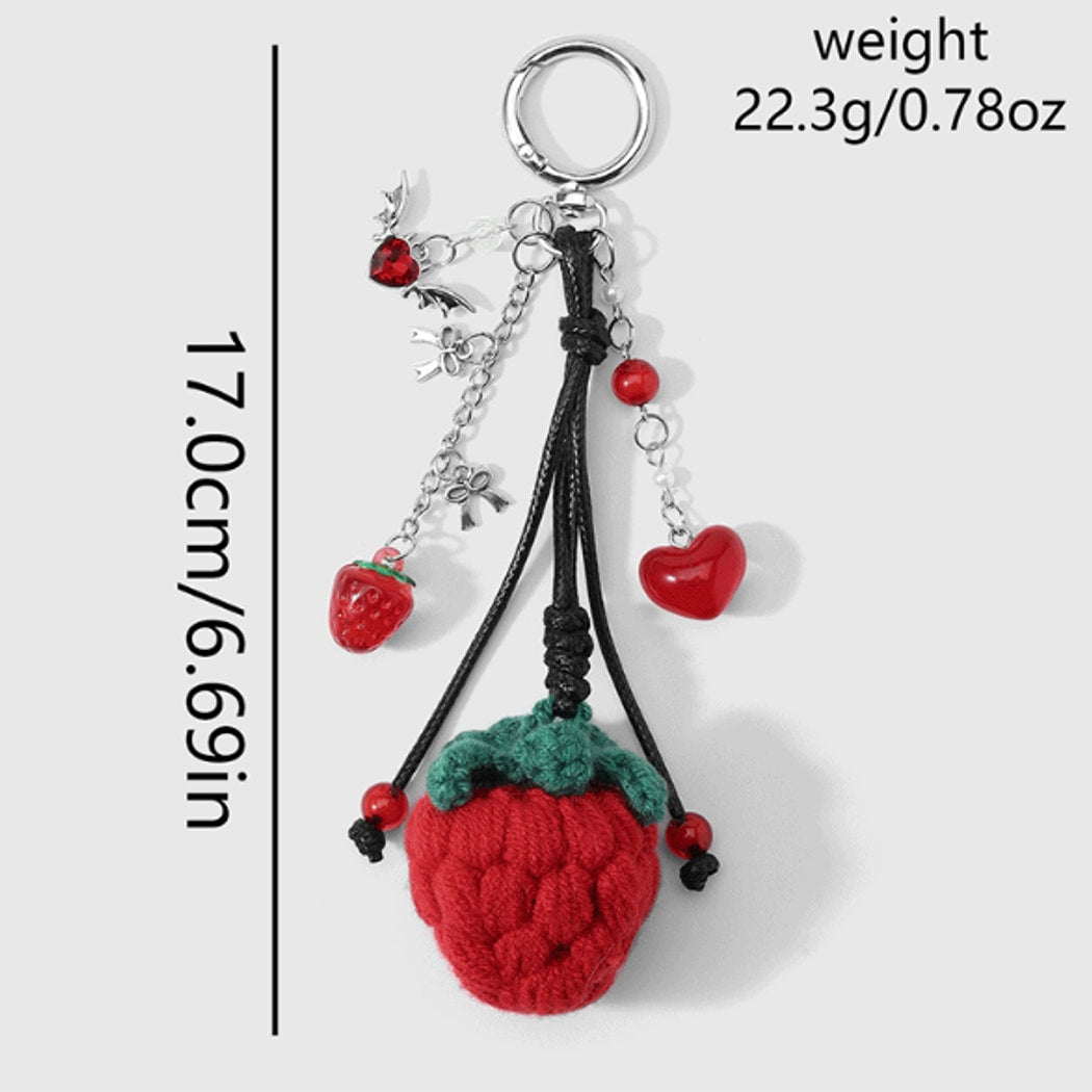 Keypus - Sweet Strawberry Bow Accent Keychain