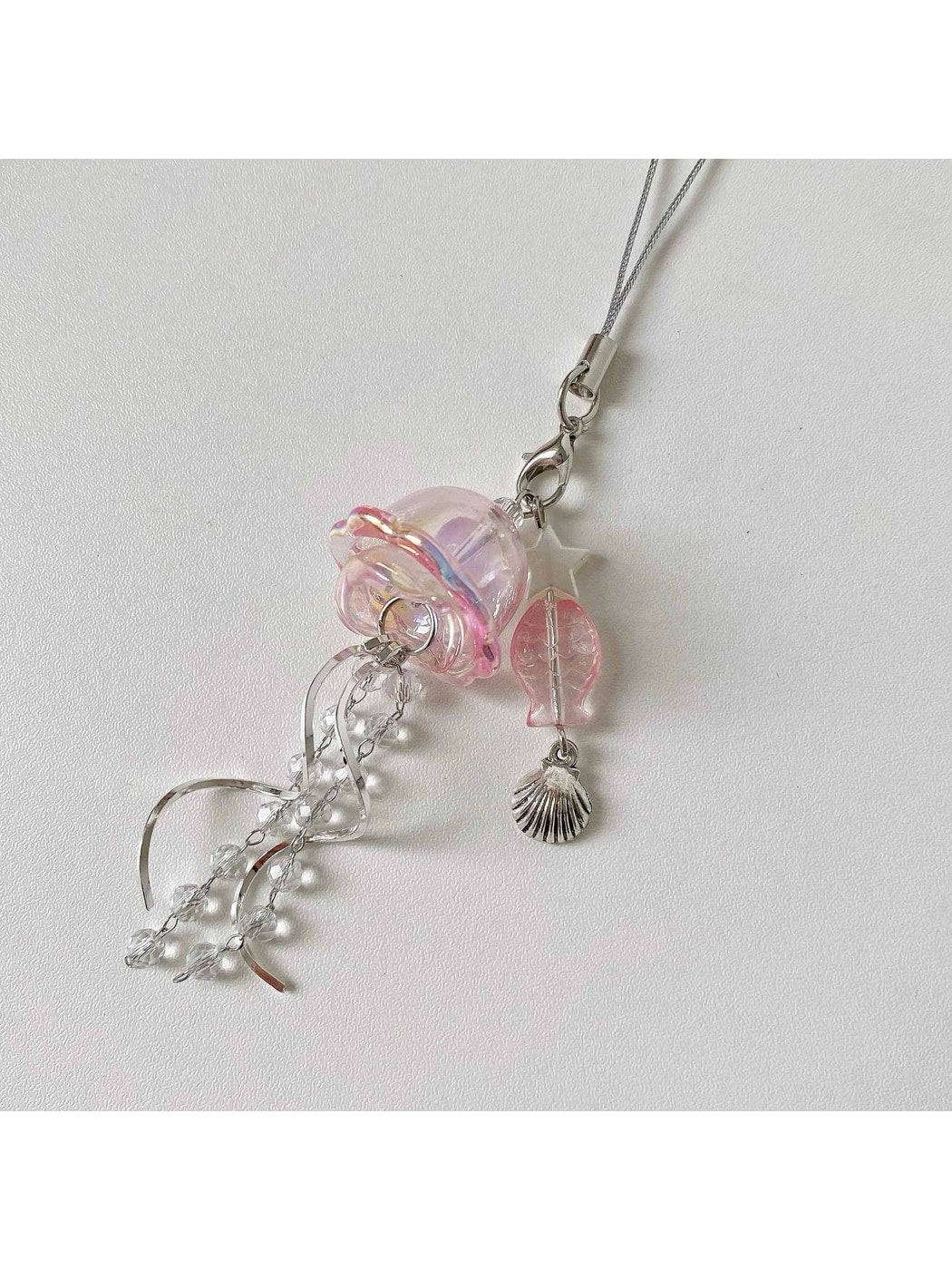 Keypus - Clear Look Jellyfish Alloy Plastic Keychain
