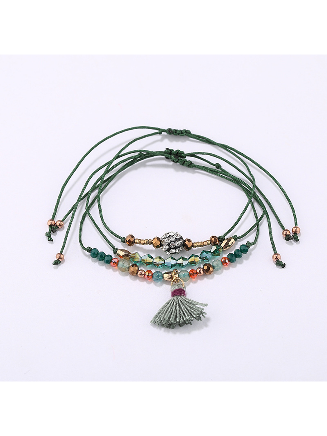 Lovra - Bohemian Beaded Tassel Pendant Bracelet