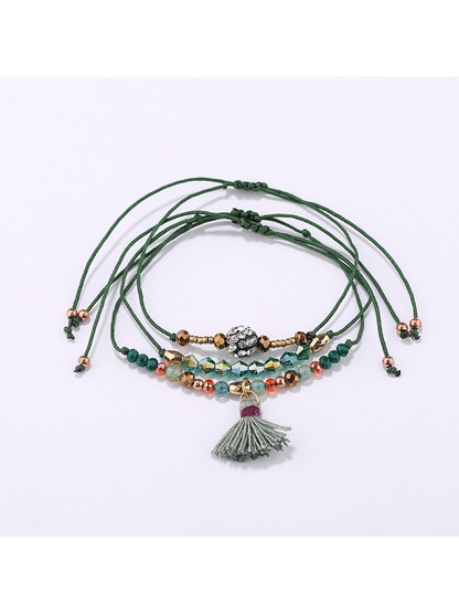 Lovra - Bohemian Beaded Tassel Pendant Bracelet