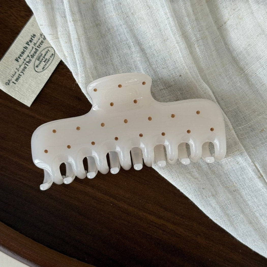 Beau - Polka Dot Geometric Hair Styling Claw Clip
