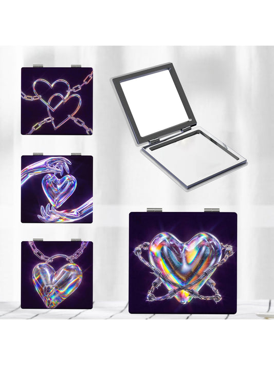 Mirroray - Heart Design Portable Folding Makeup Mirror