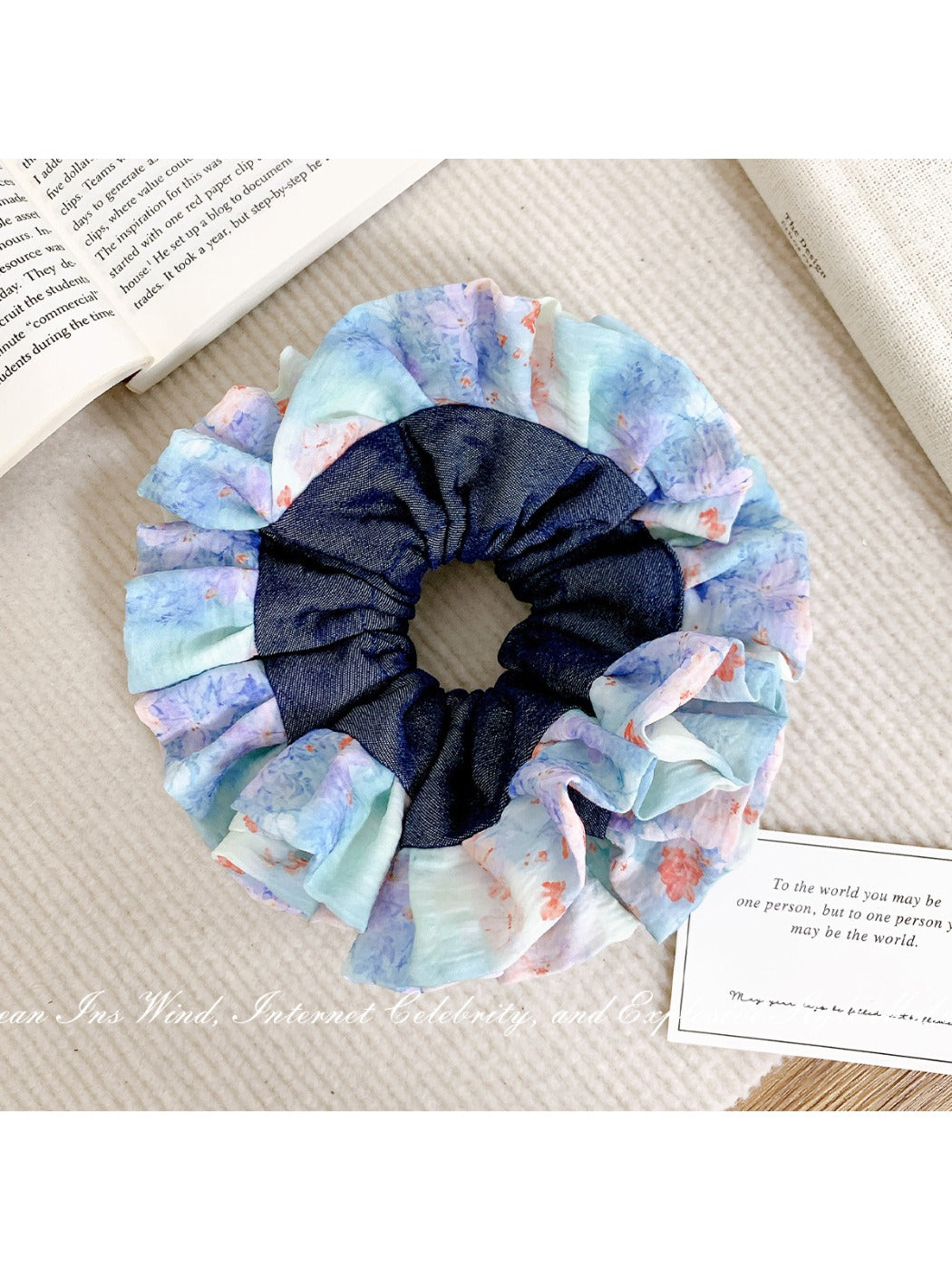 Gifty - Ink Floral Lace Hair Ties