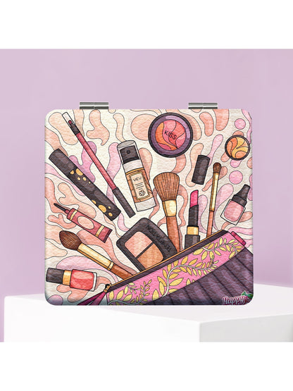 Mirroray - Cartoon Print Portable Folding Makeup Mirror