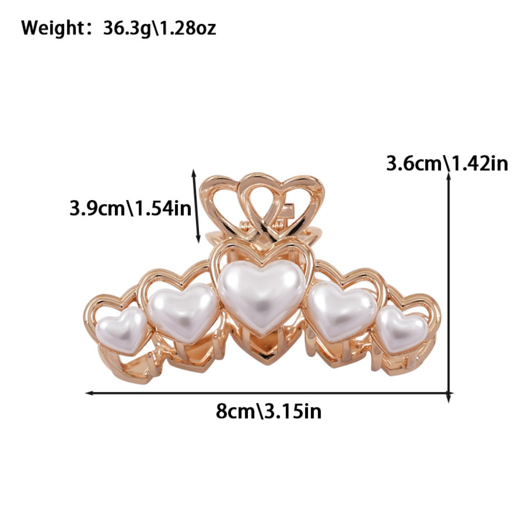 Beau - Layered Heart Open Frame Hair Claw