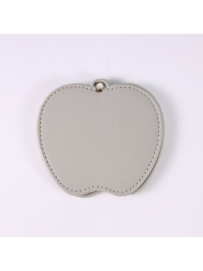 Mirroray - Apple Shaped Leather Makeup Mirror Rotating