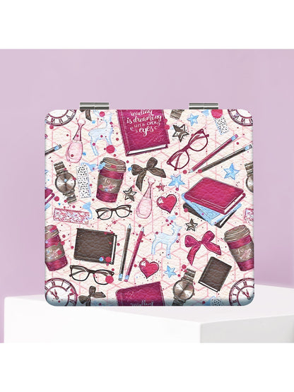 Mirroray - Cartoon Print Foldable Portable Makeup Mirror