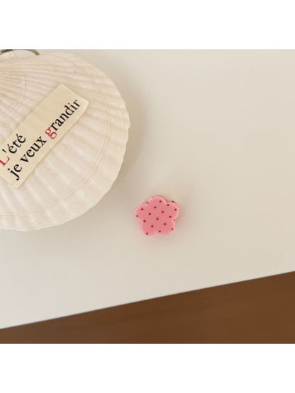 Beau - Polka Dot Flower Shape Claw Clip
