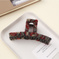 Beau - Retro Plaid Geometric Wrapped Claw Clip