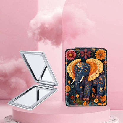 Mirroray - Portable Floral Elephant Compact Folding Mirror