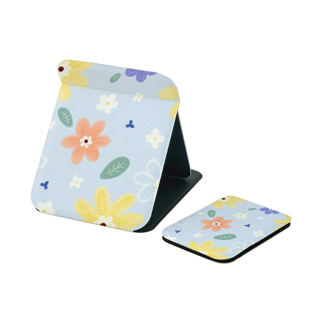 Mirroray - Floral Print Double-Sided Print Folding Makeup Mirror