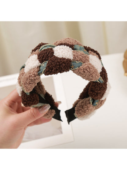 Beau - Knitted Cable Headband Cute Color Block