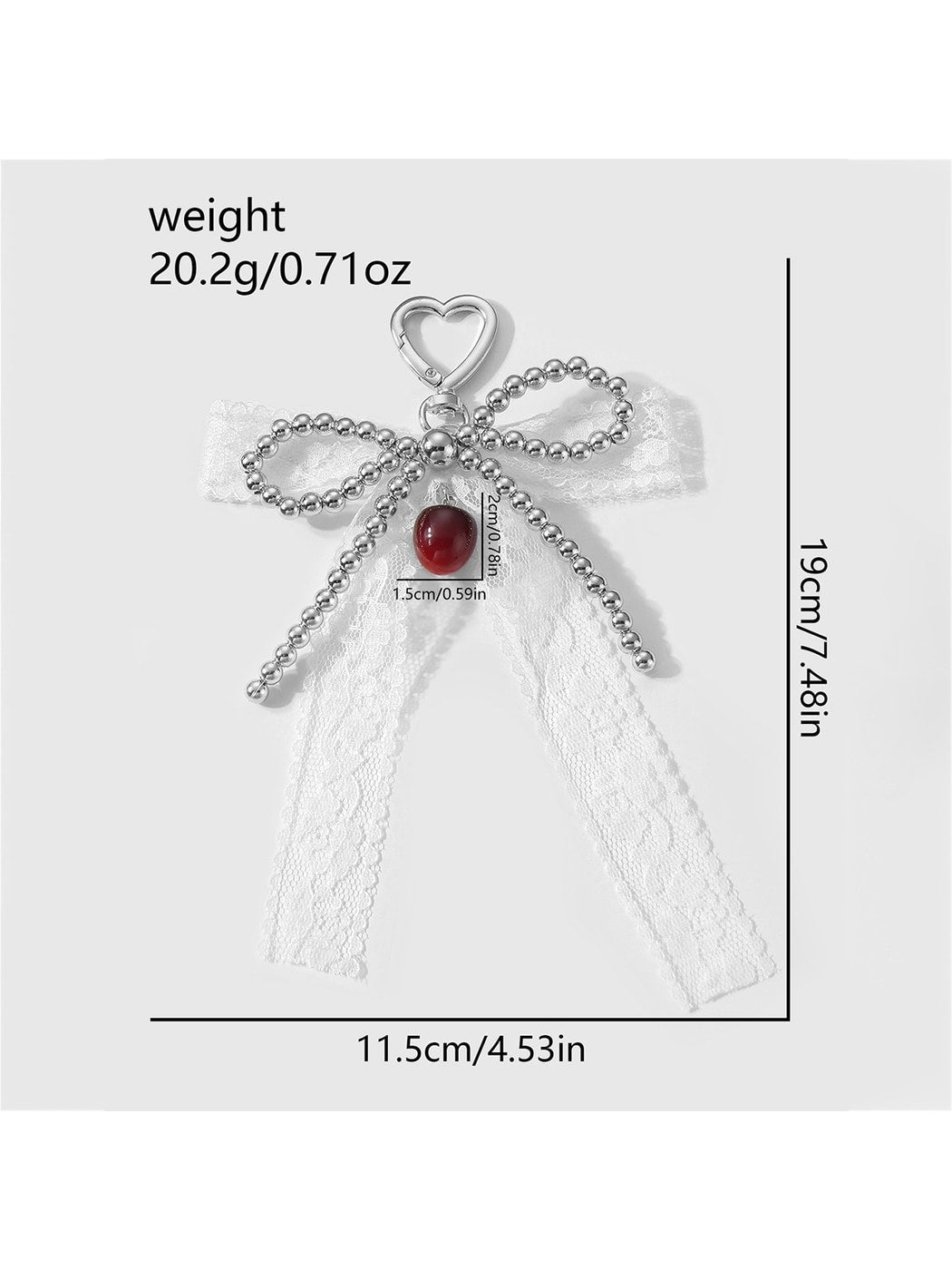 Keypus - Y2K Heart Bow Beaded Bag Charm Keychain