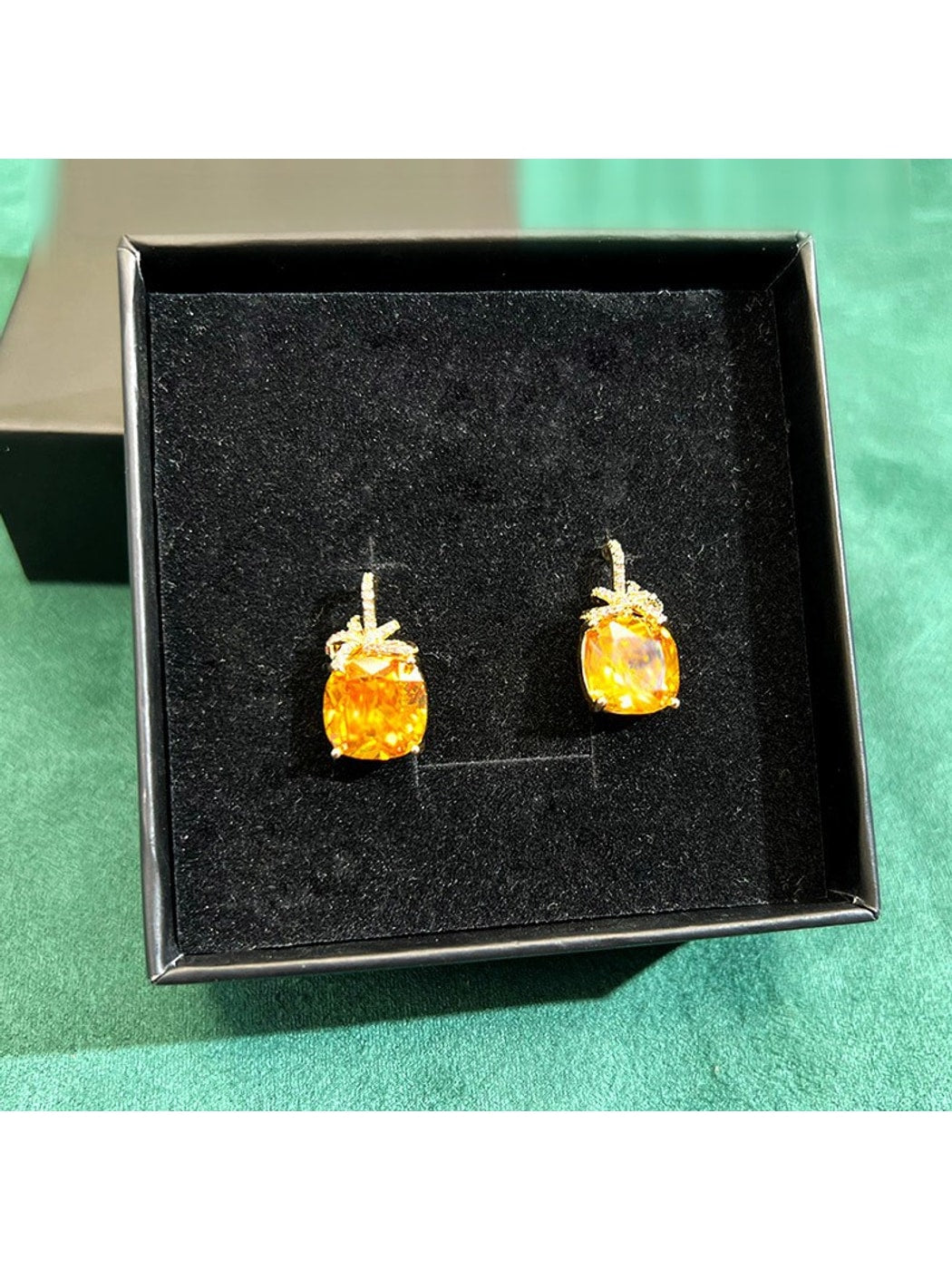 Earedge - Geometric Rhinestone Square Stud Earrings