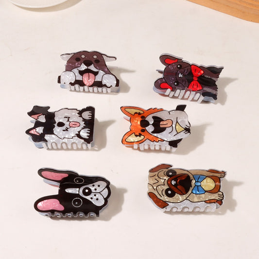 Beau - Brown Cartoon Dog Shape Claw Clip